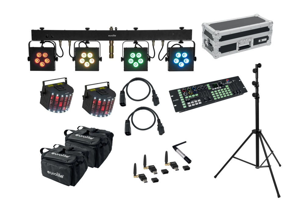 EUROLITE Set LED KLS-902 + Laser Derby Mobile Bundle