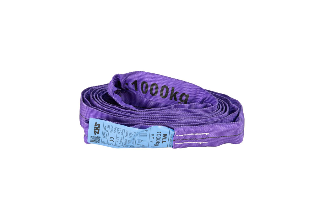 SHZ Rundschlinge Länge 2m / 1000kg nach EN 1492-2 SF7 violett