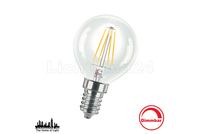 E14 LED Filament Tropfen klar dimmbar G45 - 6W (= 60W) 2700K
