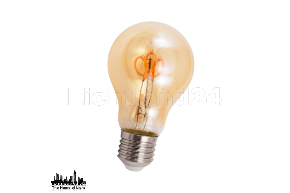 RETRO SPIRAL - E27 - LED Filament Glühlampe A60 - 2W - 2200K GOLD Vintage "extra warmweiß"