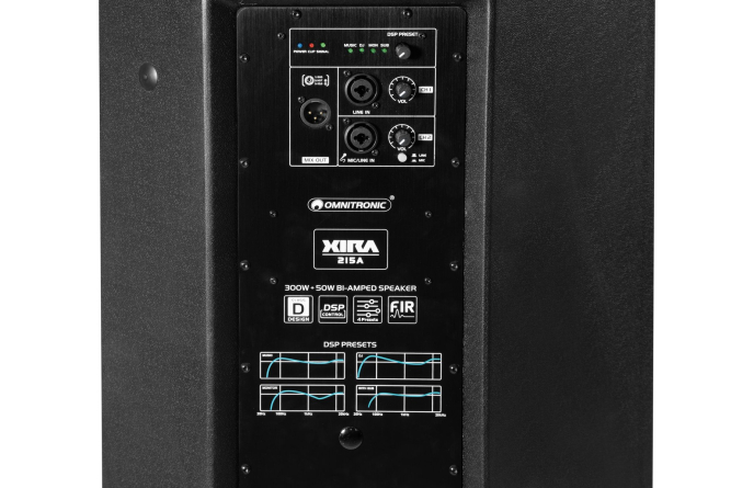 OMNITRONIC XIRA-215A  Aktiver 2-Wege Lautsprecher FIR-DSP