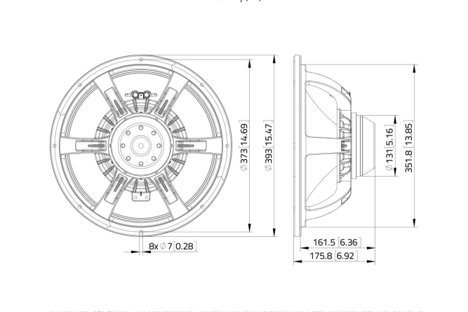 LAVOCE WAN153.01 15 Zoll  Subwoofer, Neodym, Alukorb