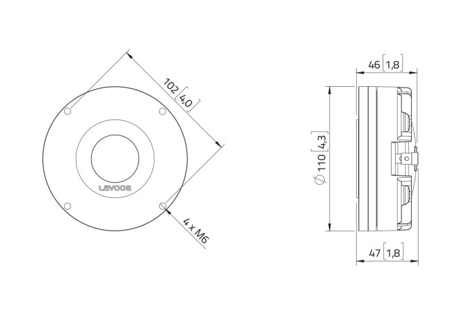 LAVOCE DN14.25T-16 1,4 Zoll  Kompressionstreiber, Neodym