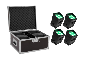 EUROLITE Set 4x AKKU UP-4 Entry QCL Spot QuickDMX + Case