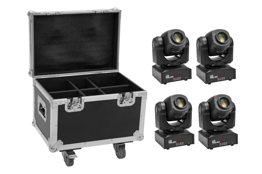 EUROLITE Set 4x LED TMH-S60 Moving-Head-Spot + Case