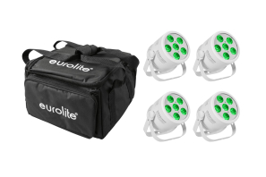 EUROLITE Set 4x LED Silent Par 6 QCL Floor ws + Soft-Bag