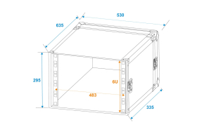 ROADINGER Rack Profi 6HE 25cm