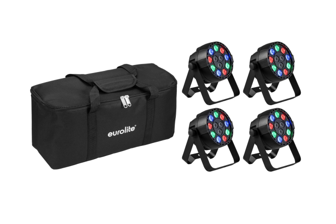 EUROLITE Set 4x AKKU Mini PARty RGBW Spot MK2 + Soft-Bag
