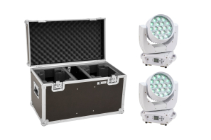 EUROLITE Set 2x LED TMH-X4 Moving-Head Wash Zoom ws + EU Case