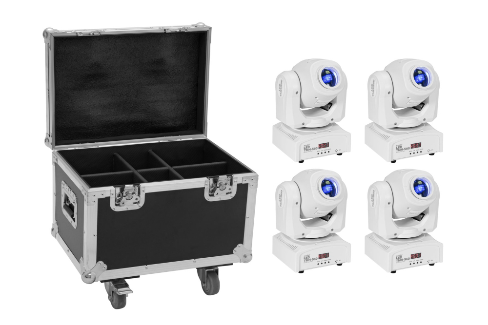 EUROLITE Set 4x LED TMH-S60 Moving-Head-Spot ws + Case