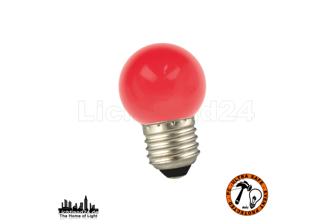E27 - City LED Tropfen Lampe (G45) 1W ROT