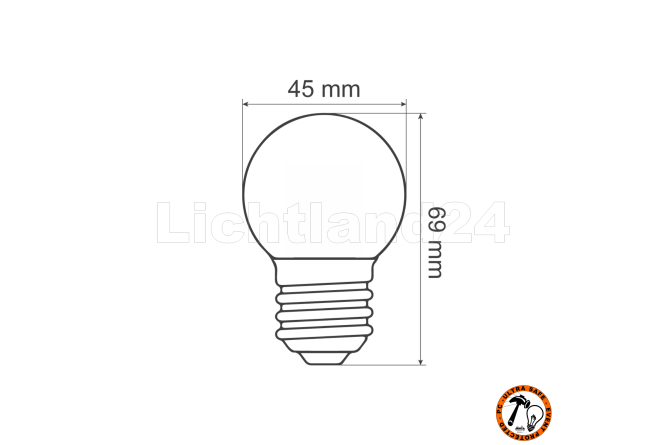 E27 - City LED Tropfen Lampe (G45) 1W ROT