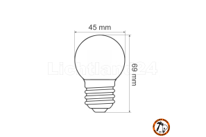 E27 - City LED Tropfen Lampe (G45) 1W ROT