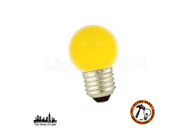 E27 - City LED Tropfen Lampe (G45) 1W GELB