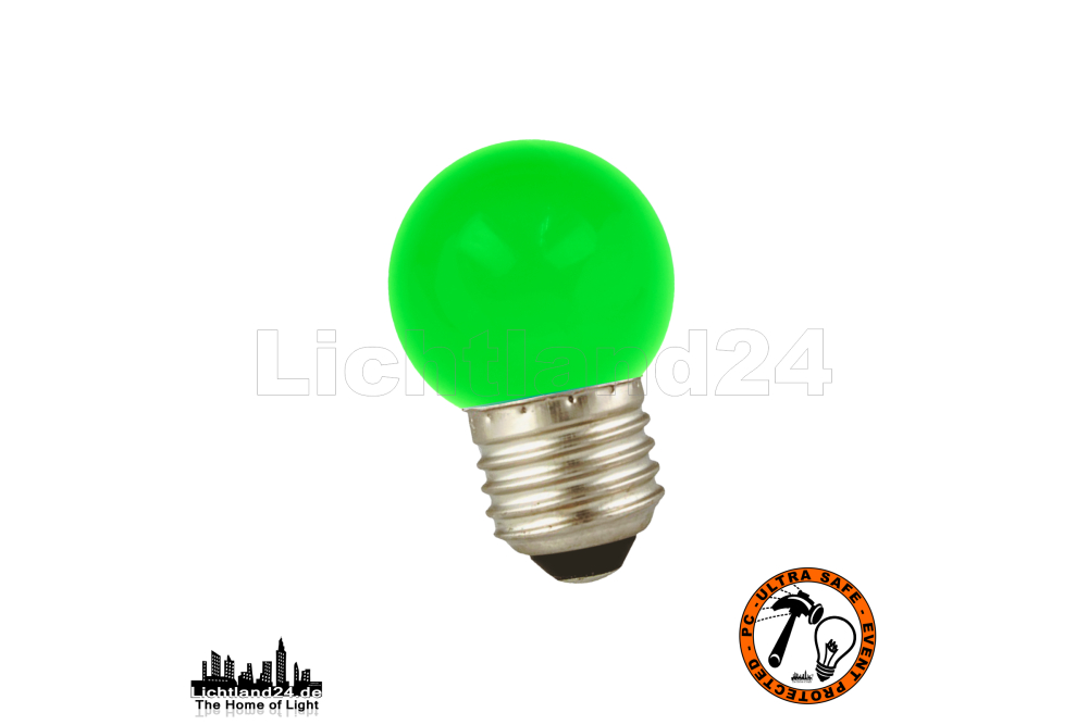 E27 - City LED Tropfen Lampe (G45) 1W GRÜN