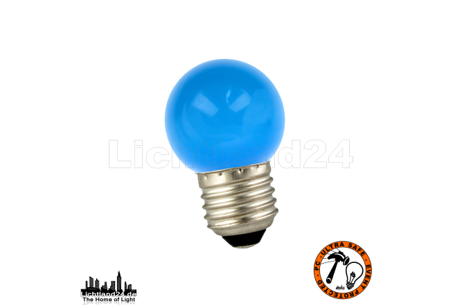 E27 - City LED Tropfen Lampe (G45) 1W BLAU