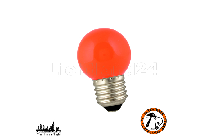 E27 - City LED Tropfen Lampe (G45) 1W ORANGE