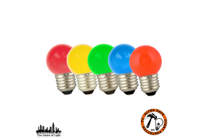 E27 - 5er Mix bunte City LED Tropfen Lampe (G45) 1W