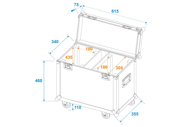 ROADINGER Flightcase 2x TMH-W400