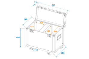 ROADINGER Flightcase 2x TMH-W400