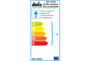 E27 ICON Endlos Illu Lichterkette schwarz 5m / 10 Fassungen