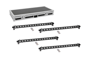 EUROLITE Set 4x LED PIX-16 QCL Leiste + Case