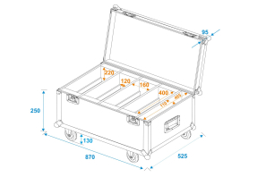 ROADINGER Flightcase 4x LED CLS-18 QCL RGB/WW