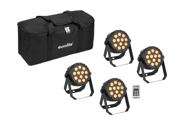 EUROLITE Set 4x LED PARty Spot Silent RGB/WW mit Softbag