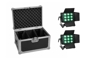 EUROLITE Set 2x LED CLS-9 QCL RGB/WW 9x7W + Case