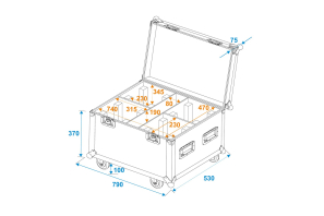 ROADINGER Flightcase 4x TMH-X4