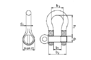 Schäkel 3,25t 5/8" SB schwarz Safetex