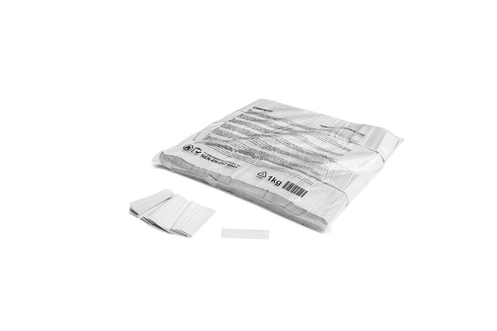 Slowfall confetti rectangles 55x17mm - White