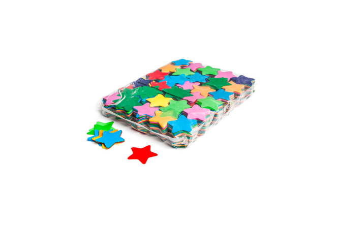 Slowfall confetti stars Ø 55mm - Multicolour