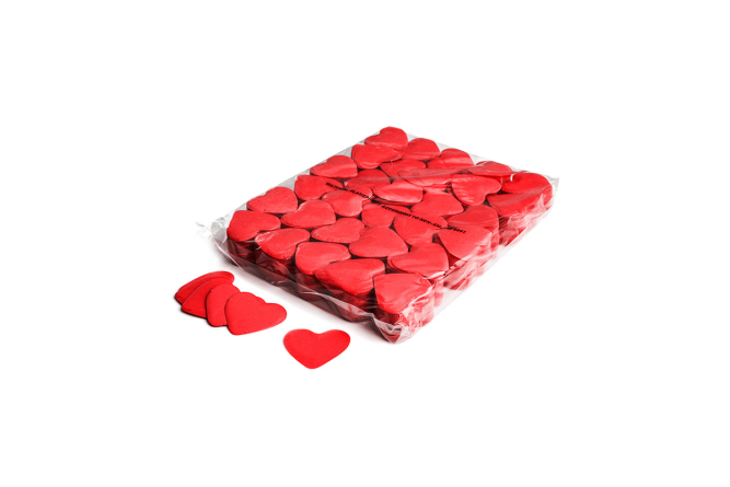 Slowfall confetti hearts Ø 55mm - Red