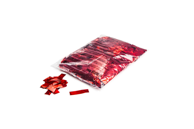 Metallic confetti rectangles 55x17mm - Red