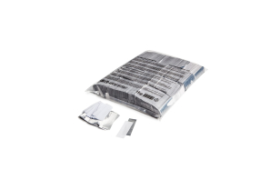 Slowfall confetti rectangles 55x17mm - White+Silver