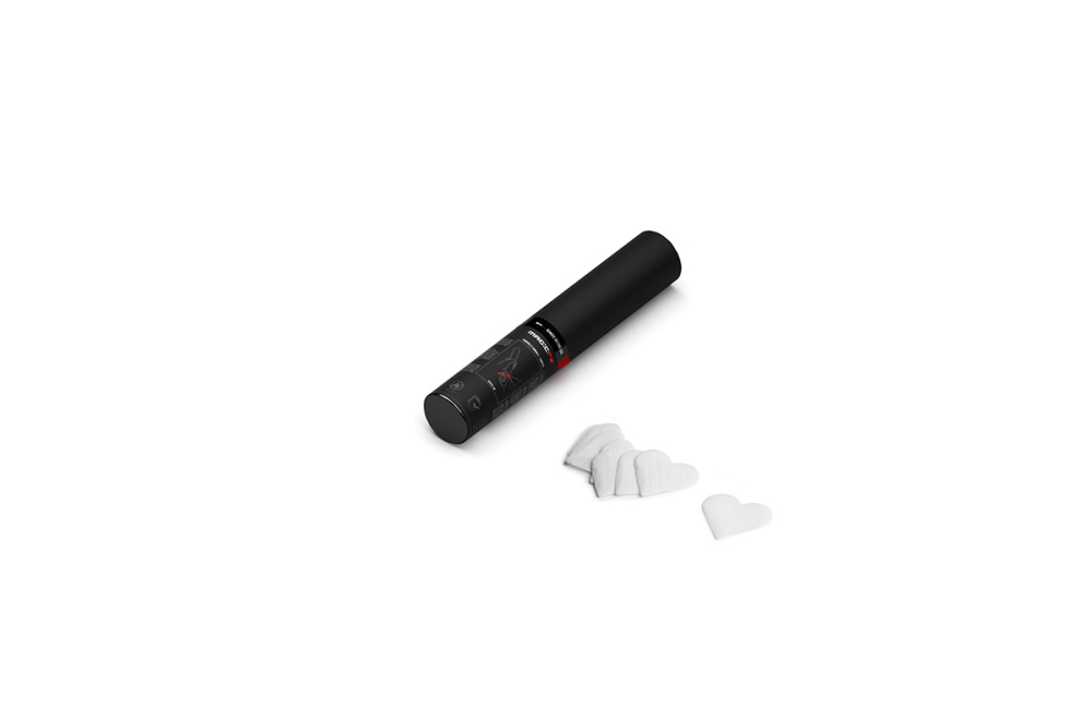 Handheld Cannon S Confetti White Hearts 28cm