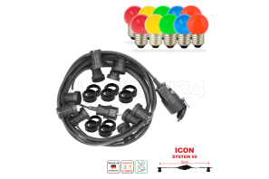 ICON Endlos Illu Lichterkette - Set 5M /10F + 10 x 1W G45 Color LED