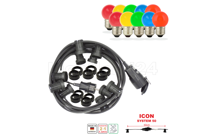 ICON Endlos Illu Lichterkette - Set 100M /200F + 200 x G45 Color LED