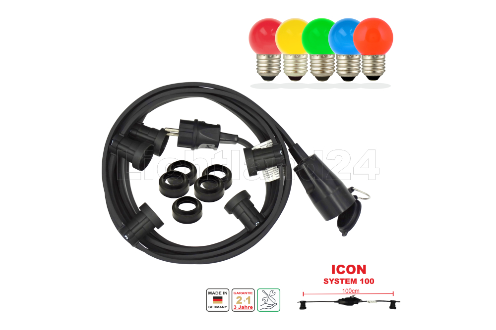 ICON Endlos Illu Lichterkette - Set 5M /5F + 5 x 1W G45 Color LED