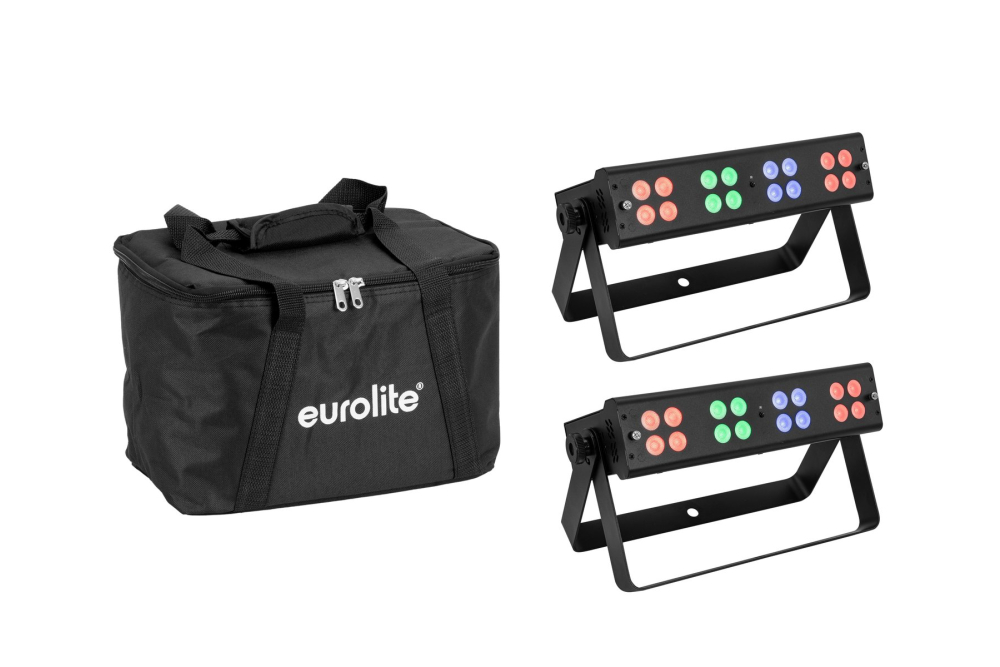 EUROLITE Set 2x LED Silent Bar 16x4W RGB/WW + Soft-Bag