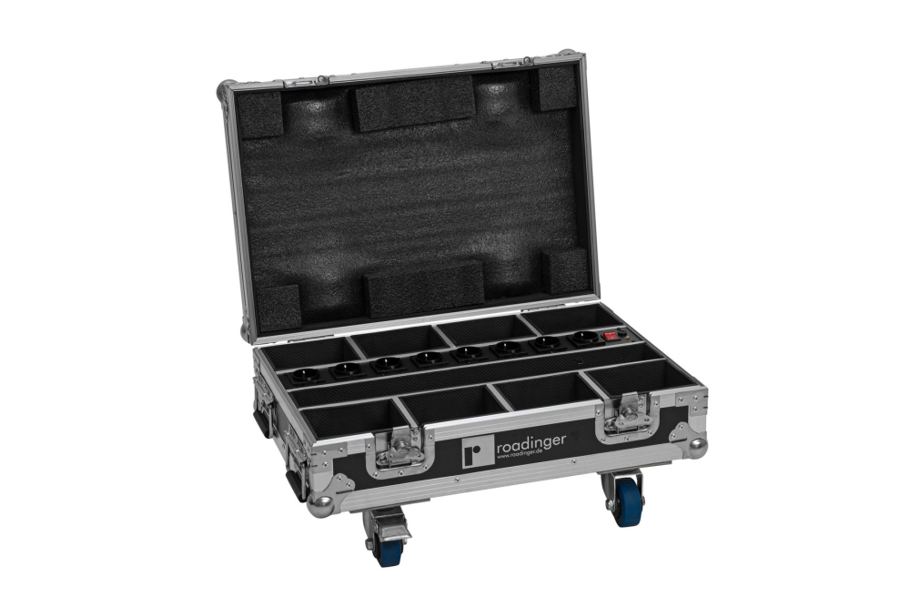 ROADINGER Flightcase 8x AKKU Mini IP UP-4 QCL Spot MK2 mit Ladefunktion