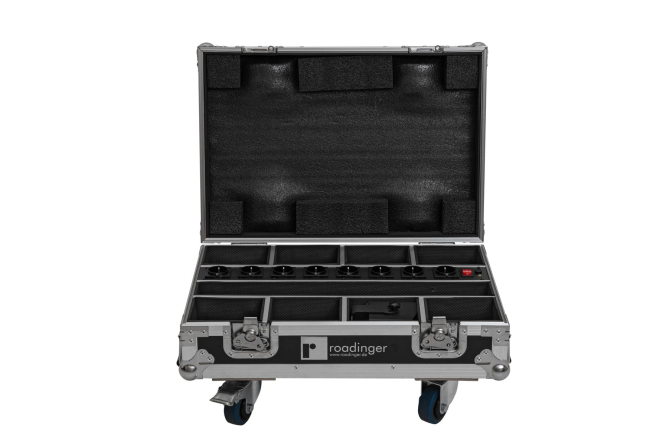 ROADINGER Flightcase 8x AKKU Mini IP UP-4 QCL Spot MK2 mit Ladefunktion