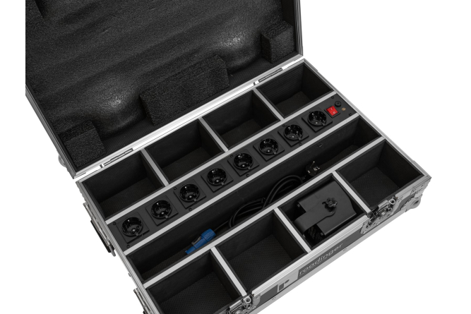 ROADINGER Flightcase 8x AKKU Mini IP UP-4 QCL Spot MK2 mit Ladefunktion