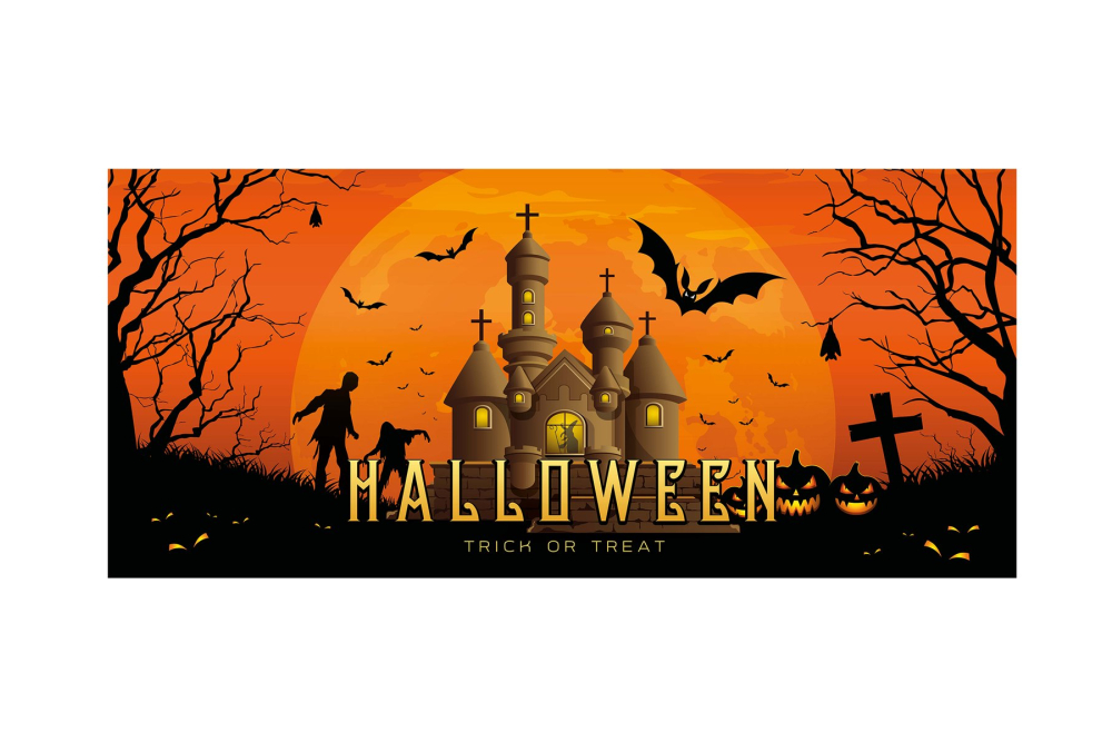 EUROPALMS Halloween Banner, Geisterhaus, 400x180cm