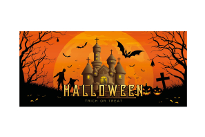 EUROPALMS Halloween Banner, Geisterhaus, 400x180cm