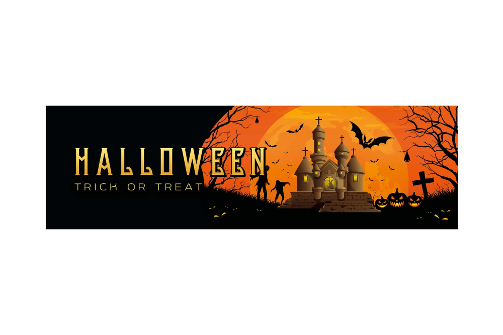 EUROPALMS Halloween Banner, Geisterhaus, 300x90cm