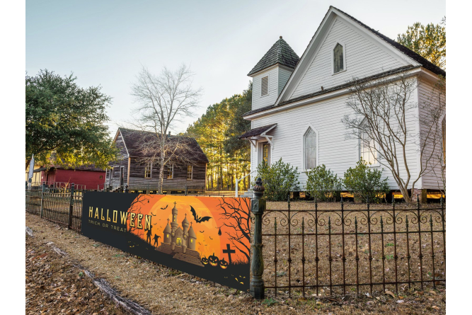 EUROPALMS Halloween Banner, Geisterhaus, 300x90cm