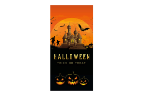 EUROPALMS Halloween Banner, Geisterhaus, 90x180cm