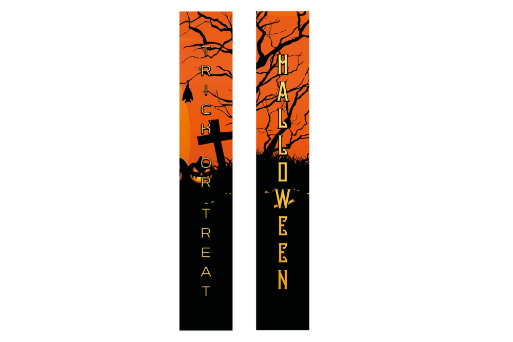 EUROPALMS Halloween Banner, Geisterhaus, 2er-Set, 30x180cm